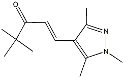 4,4-dimethyl-1-(1,3,5-trimethyl-1H-pyrazol-4-yl)-1-penten-3-one Struktur