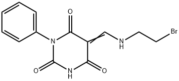 5-{[(2-bromoethyl)amino]methylene}-1-phenyl-2,4,6(1H,3H,5H)-pyrimidinetrione Struktur