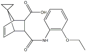 3-[(2-ethoxyanilino)carbonyl]spiro[bicyclo[2.2.1]hept[5]ene-7,1'-cyclopropane]-2-carboxylic acid Struktur