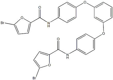 5-bromo-N-[4-(3-{4-[(5-bromo-2-furoyl)amino]phenoxy}phenoxy)phenyl]-2-furamide Struktur