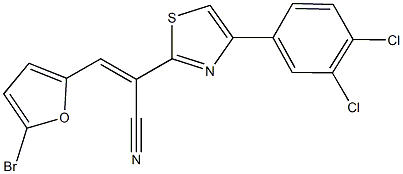 3-(5-bromo-2-furyl)-2-[4-(3,4-dichlorophenyl)-1,3-thiazol-2-yl]acrylonitrile Struktur