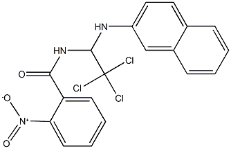 2-nitro-N-[2,2,2-trichloro-1-(2-naphthylamino)ethyl]benzamide Struktur