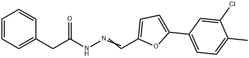 N'-{[5-(3-chloro-4-methylphenyl)-2-furyl]methylene}-2-phenylacetohydrazide Struktur