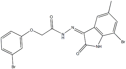 N'-(7-bromo-5-methyl-2-oxo-1,2-dihydro-3H-indol-3-ylidene)-2-(3-bromophenoxy)acetohydrazide Struktur