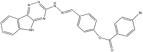 4-[2-(5H-[1,2,4]triazino[5,6-b]indol-3-yl)carbohydrazonoyl]phenyl 4-bromobenzoate Struktur