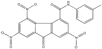 2,5,7-trisnitro-N-(3-methylphenyl)-9-oxo-9H-fluorene-4-carboxamide Struktur