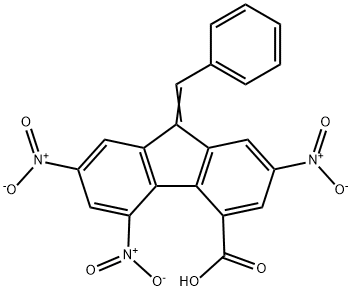 9-benzylidene-2,5,7-trisnitro-9H-fluorene-4-carboxylic acid Struktur