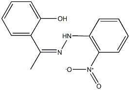 1-(2-hydroxyphenyl)ethanone {2-nitrophenyl}hydrazone Struktur