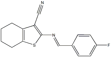 2-[(4-fluorobenzylidene)amino]-4,5,6,7-tetrahydro-1-benzothiophene-3-carbonitrile Struktur