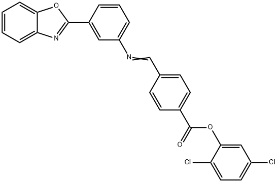 2,5-dichlorophenyl 4-({[3-(1,3-benzoxazol-2-yl)phenyl]imino}methyl)benzoate Struktur