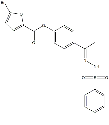 4-{N-[(4-methylphenyl)sulfonyl]ethanehydrazonoyl}phenyl 5-bromo-2-furoate Struktur