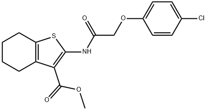 methyl 2-{[(4-chlorophenoxy)acetyl]amino}-4,5,6,7-tetrahydro-1-benzothiophene-3-carboxylate Struktur