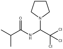 2-methyl-N-(2,2,2-trichloro-1-pyrrolidin-1-ylethyl)propanamide Struktur