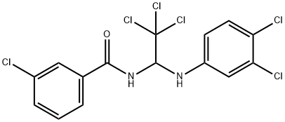 3-chloro-N-[2,2,2-trichloro-1-(3,4-dichloroanilino)ethyl]benzamide Struktur