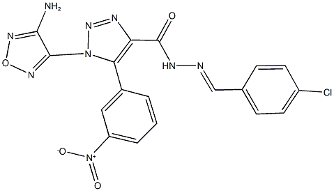 1-(4-amino-1,2,5-oxadiazol-3-yl)-N'-(4-chlorobenzylidene)-5-{3-nitrophenyl}-1H-1,2,3-triazole-4-carbohydrazide Struktur