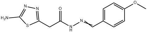 2-(5-amino-1,3,4-thiadiazol-2-yl)-N'-(4-methoxybenzylidene)acetohydrazide Struktur