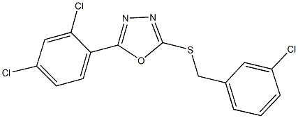 3-chlorobenzyl 5-(2,4-dichlorophenyl)-1,3,4-oxadiazol-2-yl sulfide Struktur