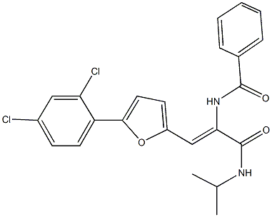 N-{2-[5-(2,4-dichlorophenyl)-2-furyl]-1-[(isopropylamino)carbonyl]vinyl}benzamide Struktur