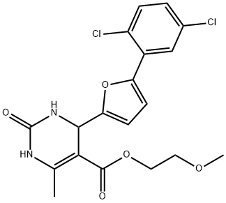 2-methoxyethyl 4-[5-(2,5-dichlorophenyl)-2-furyl]-6-methyl-2-oxo-1,2,3,4-tetrahydro-5-pyrimidinecarboxylate Struktur