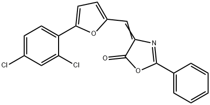 4-{[5-(2,4-dichlorophenyl)-2-furyl]methylene}-2-phenyl-1,3-oxazol-5(4H)-one Struktur