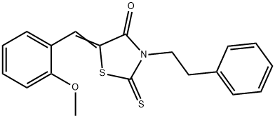 5-(2-methoxybenzylidene)-3-(2-phenylethyl)-2-thioxo-1,3-thiazolidin-4-one Struktur