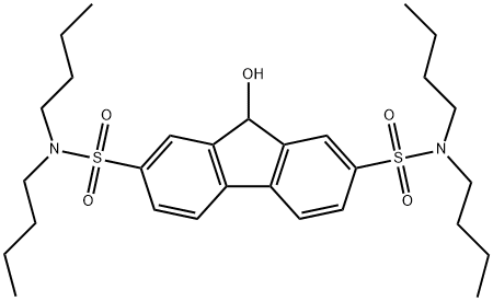 N~2~,N~2~,N~7~,N~7~-tetrabutyl-9-hydroxy-9H-fluorene-2,7-disulfonamide Struktur