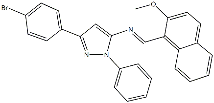 N-[3-(4-bromophenyl)-1-phenyl-1H-pyrazol-5-yl]-N-[(2-methoxy-1-naphthyl)methylene]amine Struktur