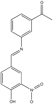 1-[3-({4-hydroxy-3-nitrobenzylidene}amino)phenyl]ethanone Struktur