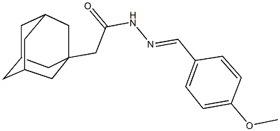 2-(1-adamantyl)-N'-(4-methoxybenzylidene)acetohydrazide Struktur