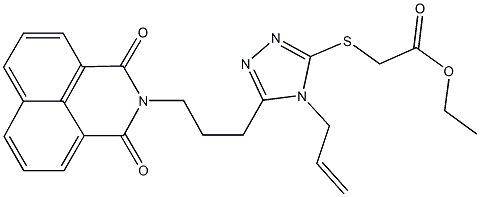 ethyl ({4-allyl-5-[3-(1,3-dioxo-1H-benzo[de]isoquinolin-2(3H)-yl)propyl]-4H-1,2,4-triazol-3-yl}sulfanyl)acetate Struktur