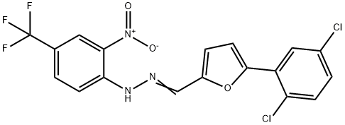 5-(2,5-dichlorophenyl)-2-furaldehyde [2-nitro-4-(trifluoromethyl)phenyl]hydrazone Struktur