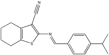 2-[(4-isopropylbenzylidene)amino]-4,5,6,7-tetrahydro-1-benzothiophene-3-carbonitrile Struktur