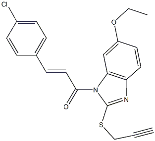 1-[3-(4-chlorophenyl)acryloyl]-2-(2-propynylsulfanyl)-1H-benzimidazol-6-yl ethyl ether Struktur