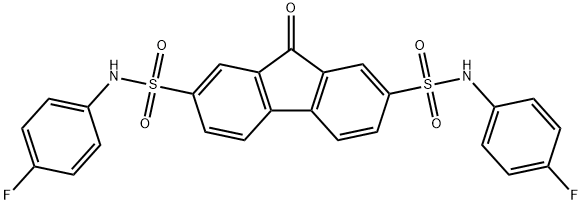 N~2~,N~7~-bis(4-fluorophenyl)-9-oxo-9H-fluorene-2,7-disulfonamide Struktur