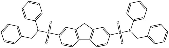 N~2~,N~7~-diphenyl-N~2~,N~7~-bis(phenylmethyl)-9H-fluorene-2,7-disulfonamide Struktur