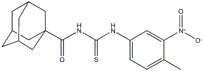 N-(1-adamantylcarbonyl)-N'-{3-nitro-4-methylphenyl}thiourea Struktur