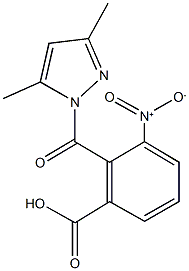 2-[(3,5-dimethyl-1H-pyrazol-1-yl)carbonyl]-3-nitrobenzoic acid Struktur