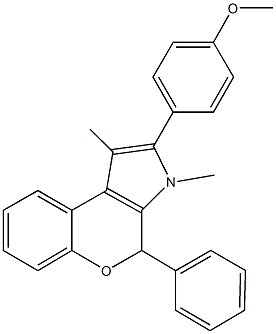 2-(4-methoxyphenyl)-1,3-dimethyl-4-phenyl-3,4-dihydrochromeno[3,4-b]pyrrole Struktur