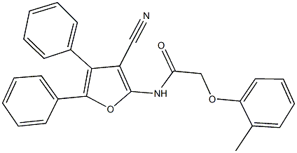 N-(3-cyano-4,5-diphenyl-2-furyl)-2-(2-methylphenoxy)acetamide Struktur