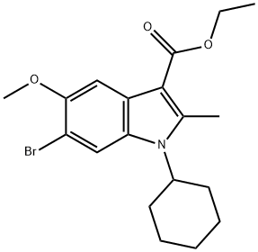 ethyl 6-bromo-1-cyclohexyl-5-methoxy-2-methyl-1H-indole-3-carboxylate Struktur