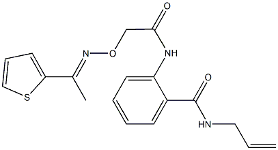 N-allyl-2-{[({[1-(2-thienyl)ethylidene]amino}oxy)acetyl]amino}benzamide Struktur