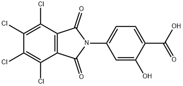 2-hydroxy-4-(4,5,6,7-tetrachloro-1,3-dioxo-1,3-dihydro-2H-isoindol-2-yl)benzoic acid Struktur