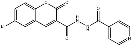 6-bromo-N'-isonicotinoyl-2-oxo-2H-chromene-3-carbohydrazide Struktur