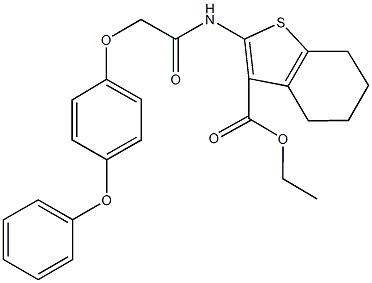 ethyl 2-{[(4-phenoxyphenoxy)acetyl]amino}-4,5,6,7-tetrahydro-1-benzothiophene-3-carboxylate Struktur