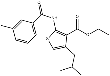 ethyl 4-isobutyl-2-[(3-methylbenzoyl)amino]-3-thiophenecarboxylate Struktur