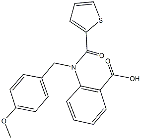 2-[(4-methoxybenzyl)(2-thienylcarbonyl)amino]benzoic acid Struktur