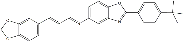 N-[3-(1,3-benzodioxol-5-yl)-2-propenylidene]-N-[2-(4-tert-butylphenyl)-1,3-benzoxazol-5-yl]amine Struktur