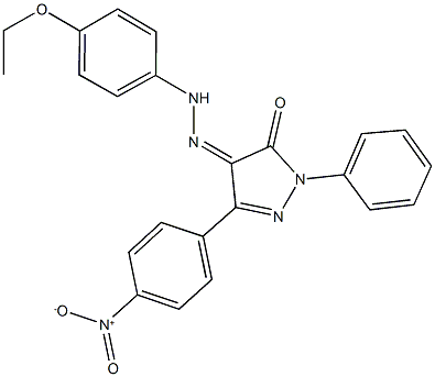 3-{4-nitrophenyl}-1-phenyl-1H-pyrazole-4,5-dione 4-[(4-ethoxyphenyl)hydrazone] Struktur