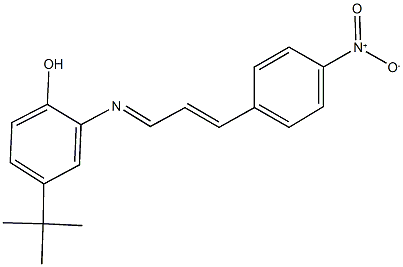 4-tert-butyl-2-[(3-{4-nitrophenyl}-2-propenylidene)amino]phenol Struktur