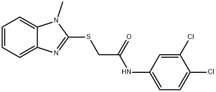 N-(3,4-dichlorophenyl)-2-[(1-methyl-1H-benzimidazol-2-yl)sulfanyl]acetamide Struktur